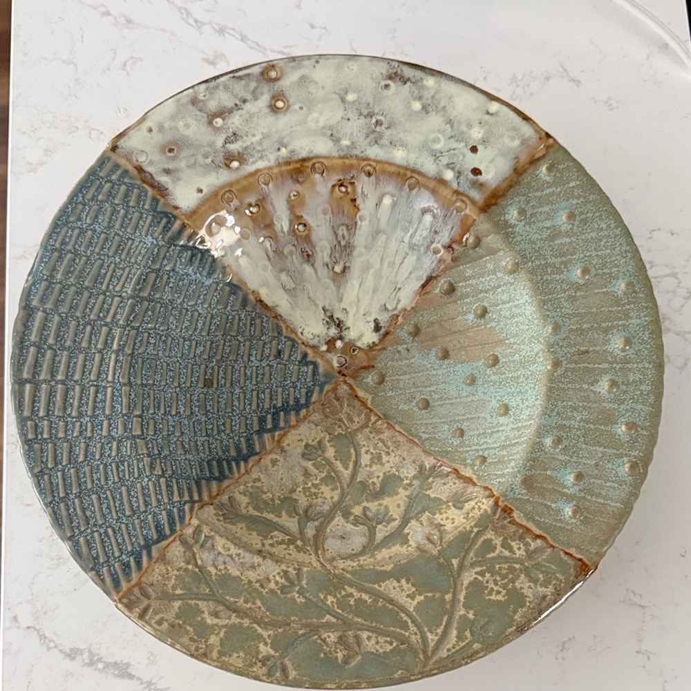 Artistic Ceramic  Decorative Bowl with Earthy Tones